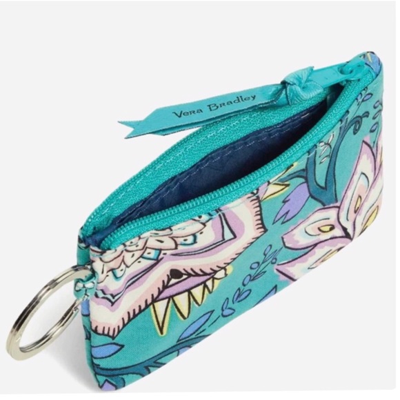 Vera Bradley Factory Style Zip ID Case in Signature Cotton- Peacock Gar… (NWT) - Picture 2 of 3